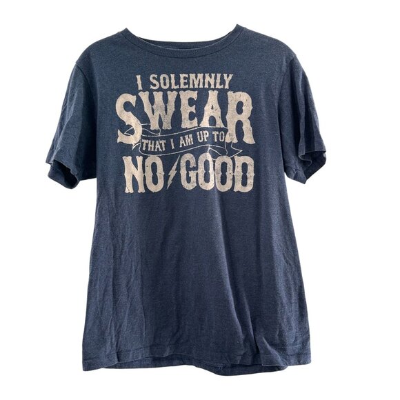Harry Potter Navy Blue "I Solemnly Swear I Am Up To No Good" Graphic Shirt XL - Picture 1 of 6